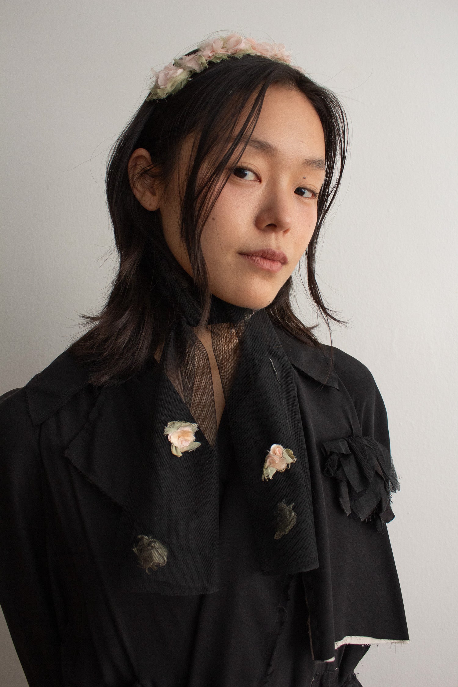 N° 91 crushed blooms headscarf- ame pink