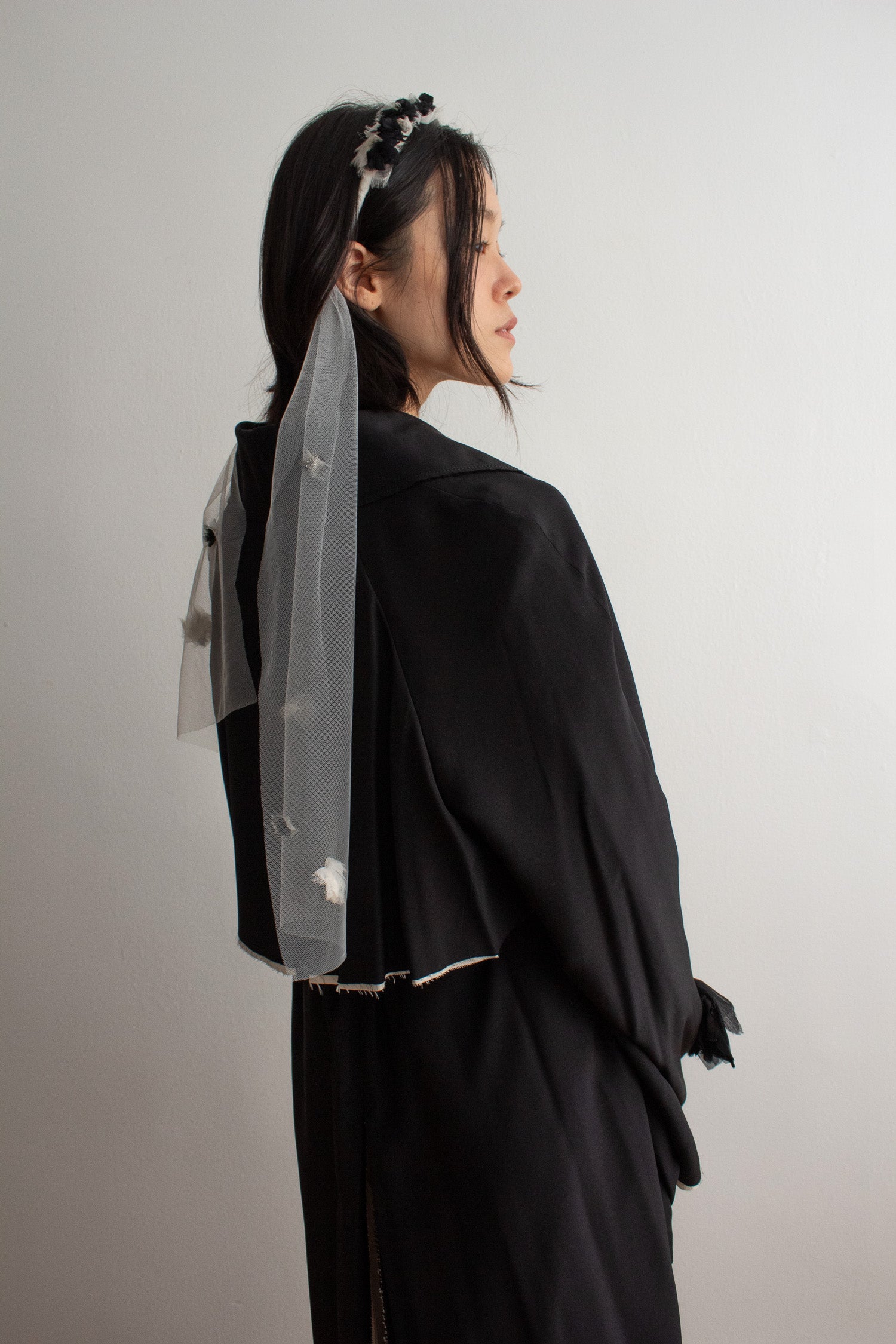 N° 91 crushed blooms headscarf- yuki white