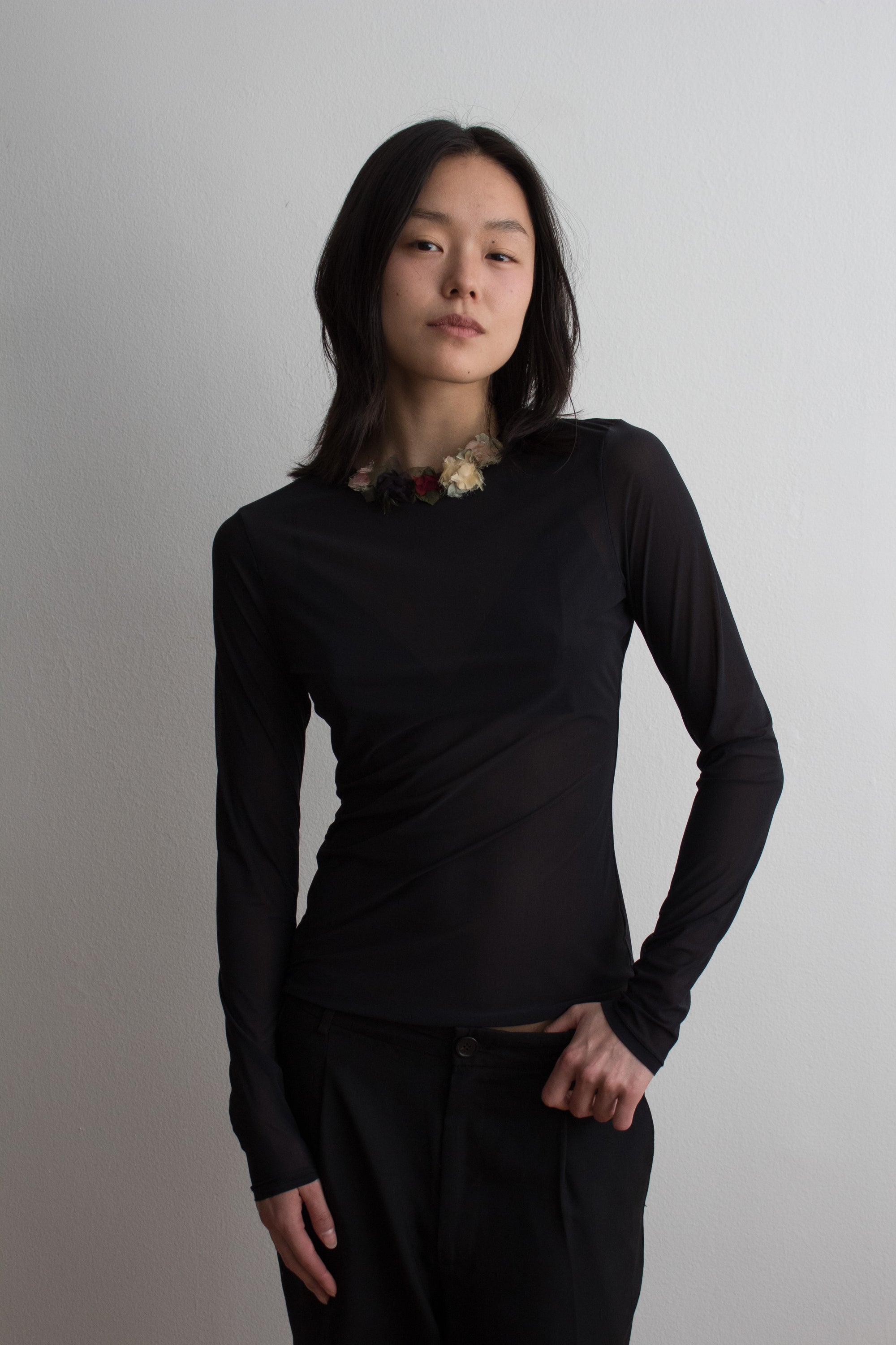 N° 72 crushed blooms fitted long sleeve