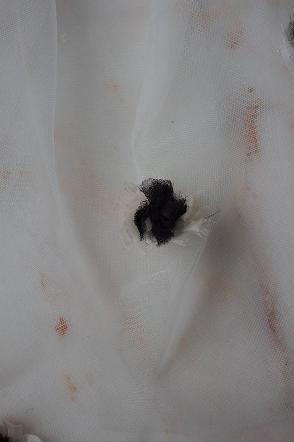 N° 91 crushed blooms headscarf- yuki white
