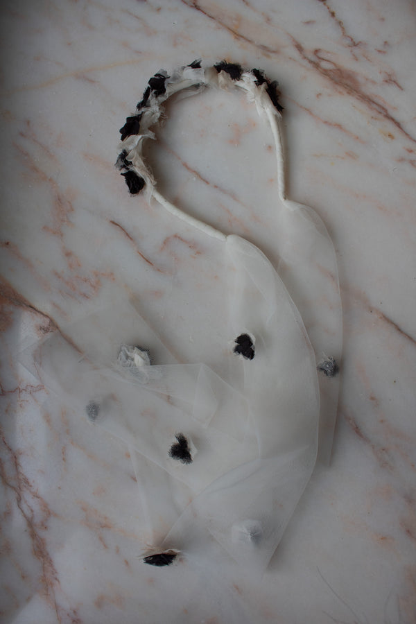N° 91 crushed blooms headscarf- yuki white