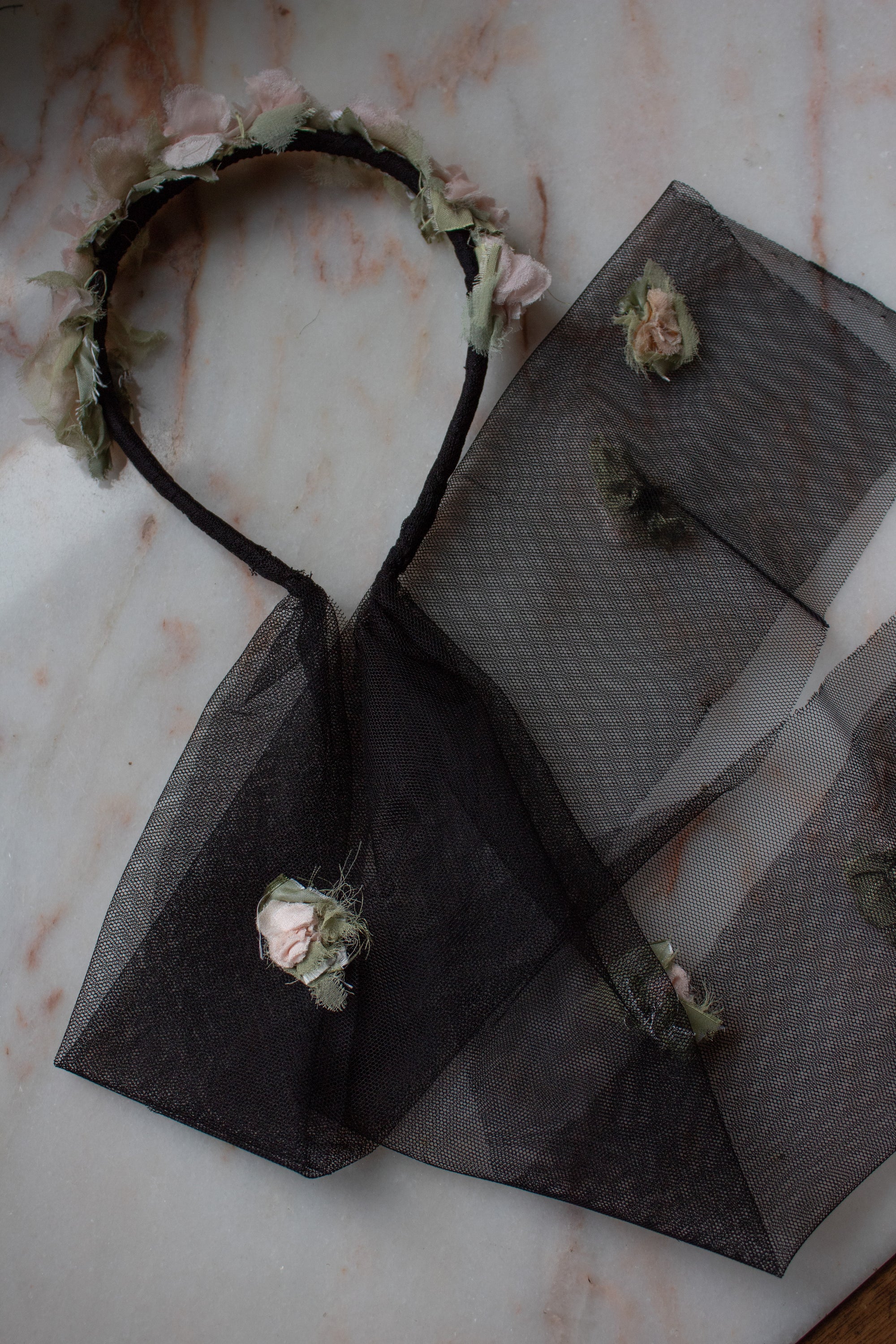 N° 91 crushed blooms headscarf- ame pink