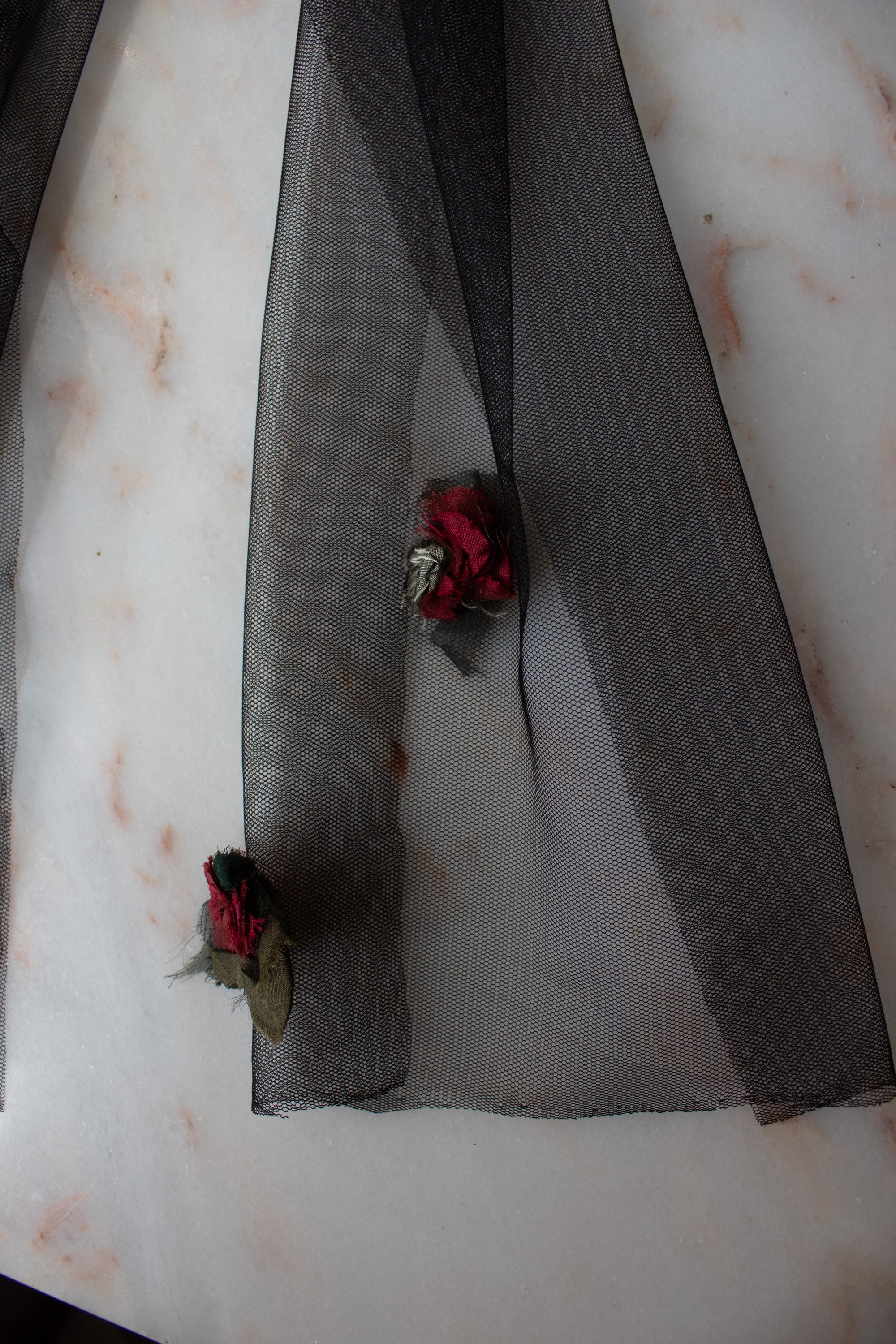 N° 91 crushed blooms headscarf- momiji red