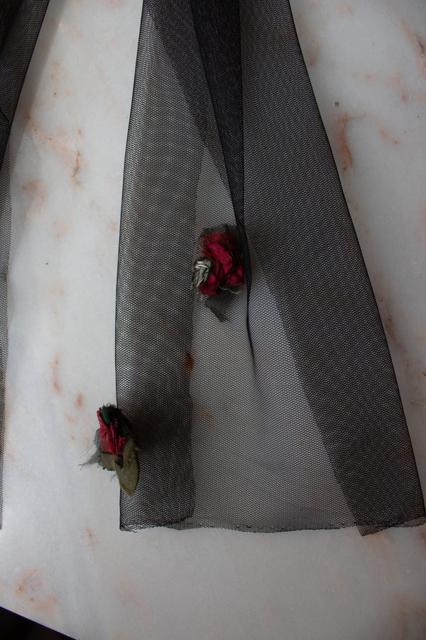 N° 91 crushed blooms headscarf- momiji red