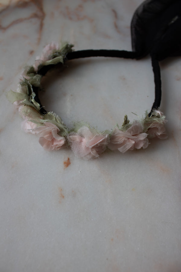 N° 91 crushed blooms headscarf- ame pink