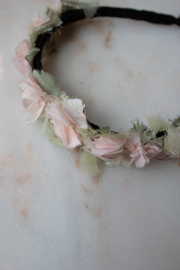 N° 91 crushed blooms headscarf- ame pink