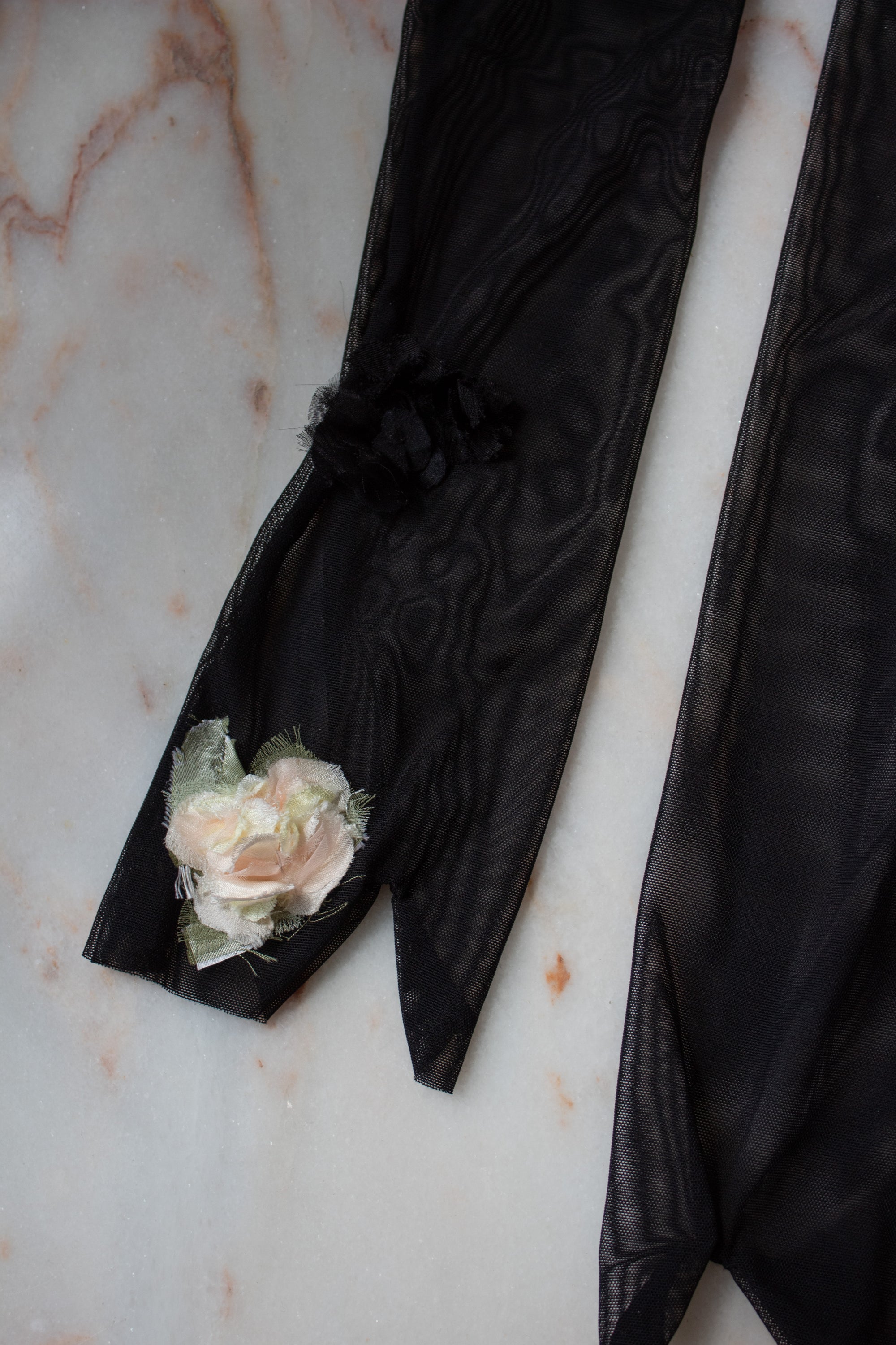 N° 90 crushed blooms fingerless gloves- ame pink
