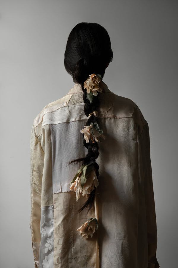 N° 155 falling flower accessory - botanical momo peach - L (made to order)