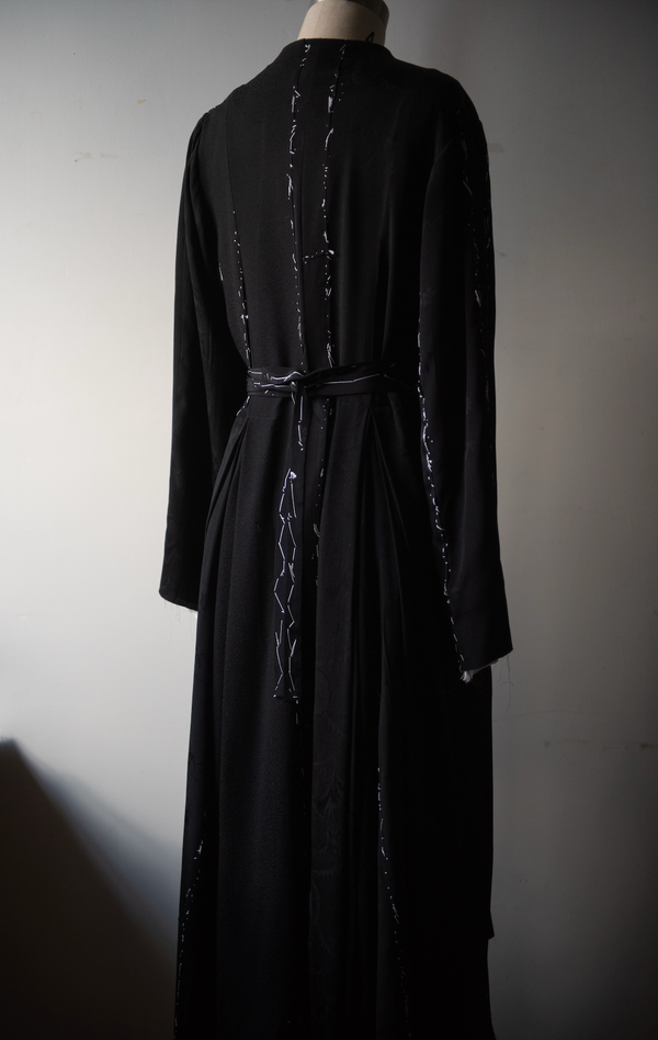 N° 106 irregular hand-stitched kimono wrap dress (made to order)