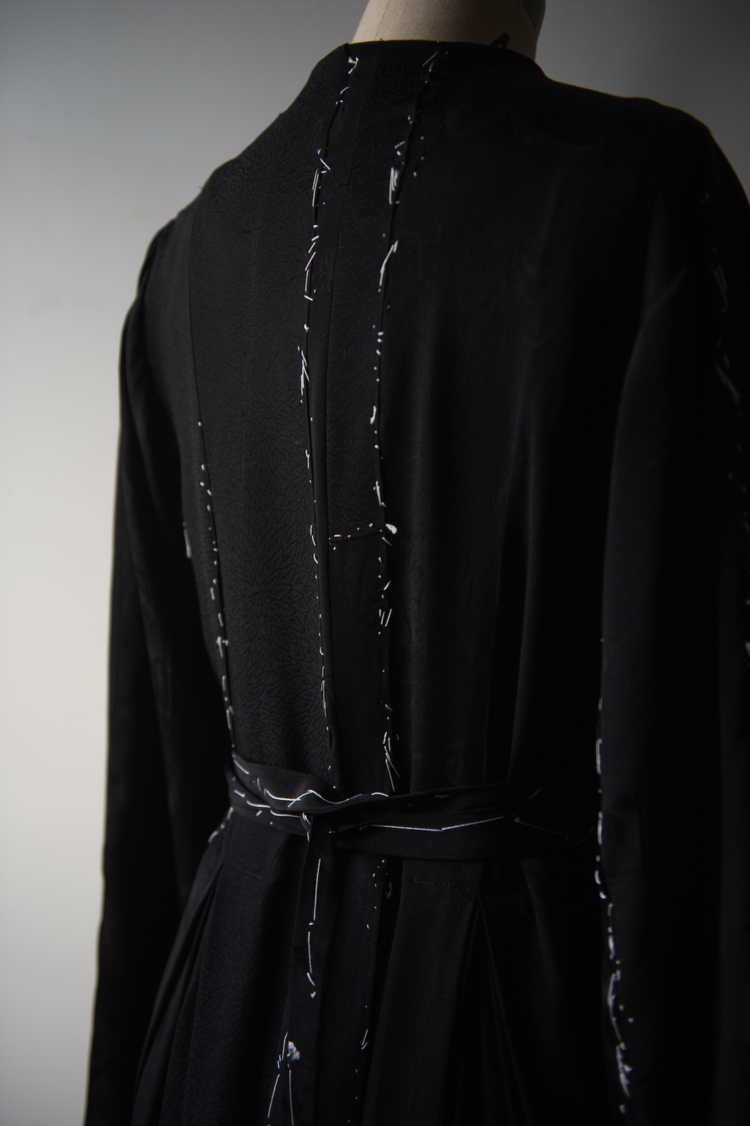 N° 106 irregular hand-stitched kimono wrap dress (made to order)