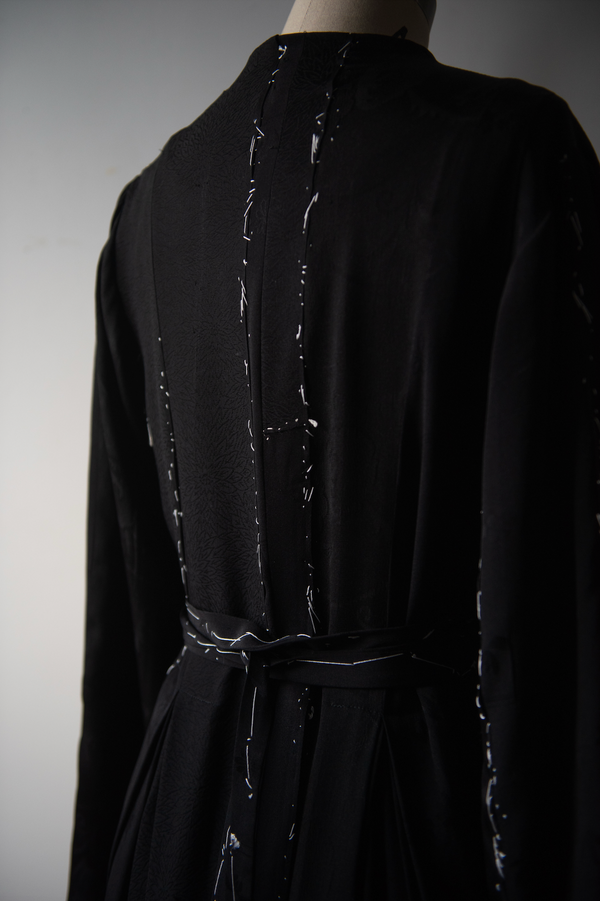 N° 106 irregular hand-stitched kimono wrap dress (made to order)